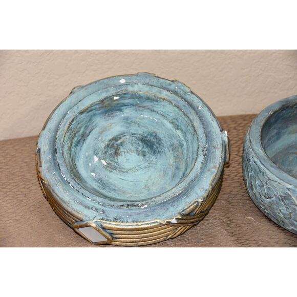 Jaru Designer Art Deco Green and Gold Cast Ceramic Trinket Candy Box - Picture 7 of 10